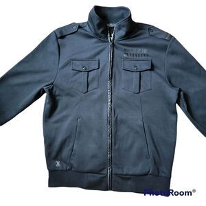 Marc Ecko Men's Black Full Zip Jacket with Pockets. Size L.